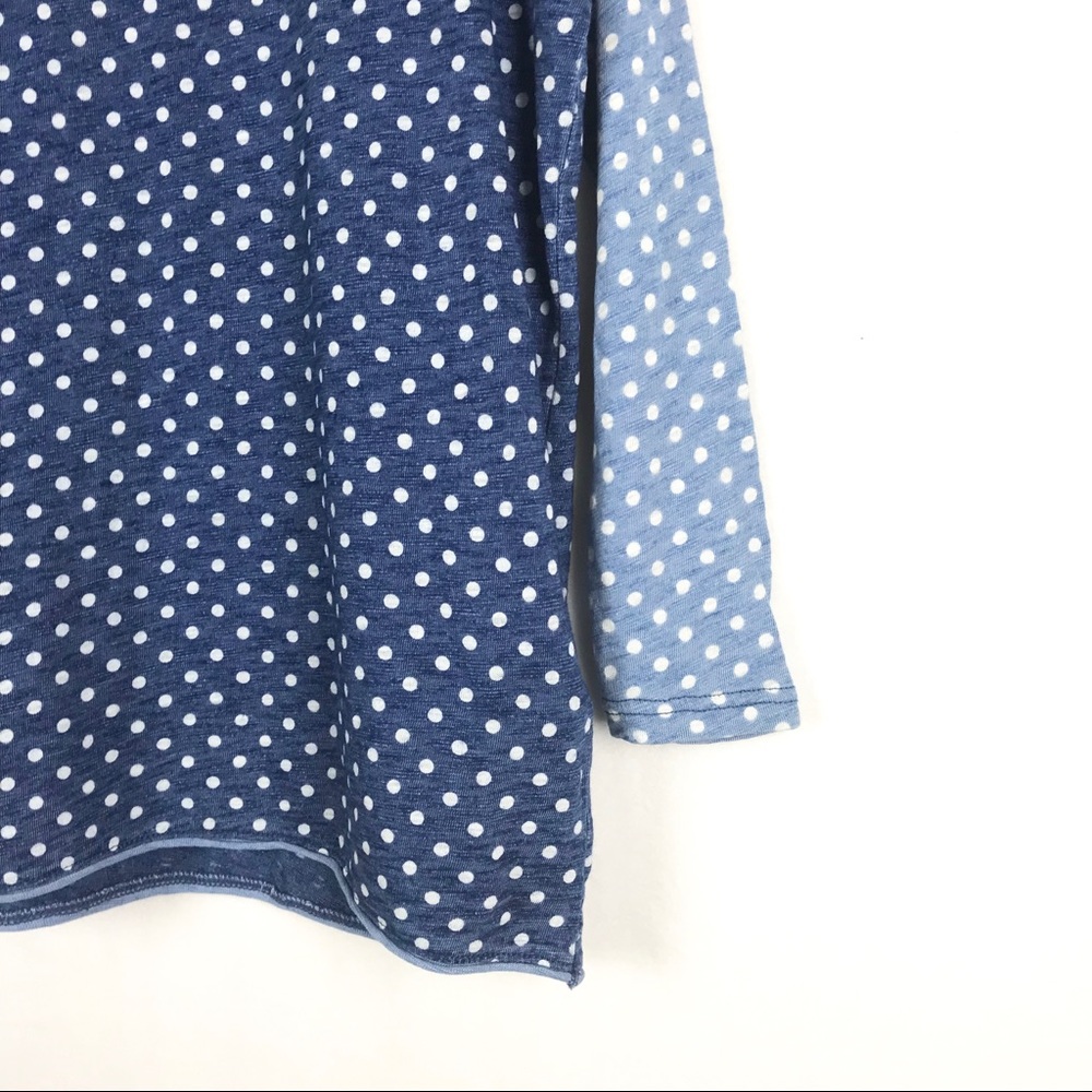 Madewell Long Sleeve Top XS Women Blue Polka Dot - Picture 4 of 8